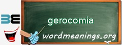 WordMeaning blackboard for gerocomia